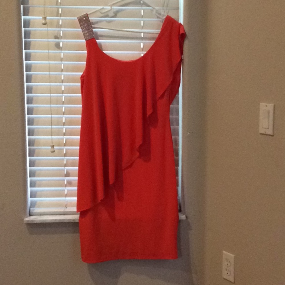 Orange dress with rhinestones